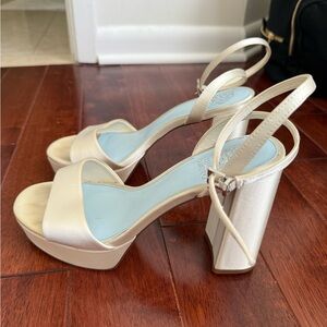 Vince Camuto Cream Block Heel Sandals